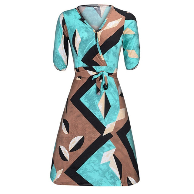 Midikleid mit geometrischem Muster-Bombardina.de