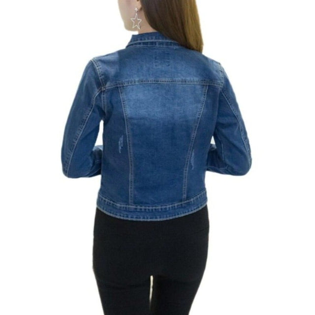 Distressed Jeansjacke für Damen-Bombardina.de