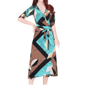 Midikleid mit geometrischem Muster-Bombardina.de