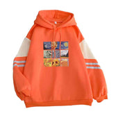Damen-Sweatshirt mit Kapuze und Streifen an den Ärmeln-Bombardina.de