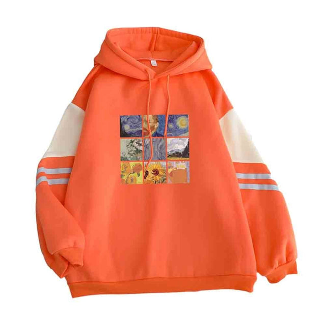 Damen-Sweatshirt mit Kapuze und Streifen an den Ärmeln-Bombardina.de