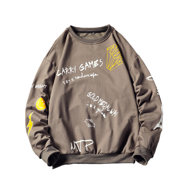 Herren-Sweatshirt ohne Reißverschluss mit Aufdruck-Bombardina.de