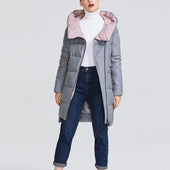 Damen-Winterjacke mit asymmetrischem Verschluss-Bombardina.de