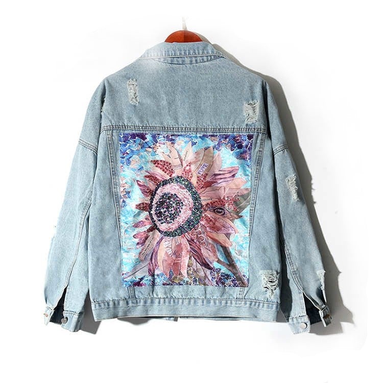 Damen Jeansjacke mit dekorativem Rücken-Bombardina.de