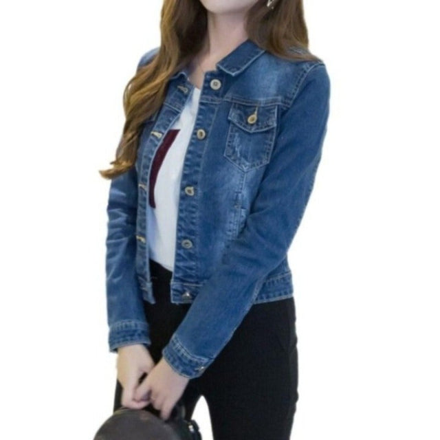 Distressed Jeansjacke für Damen-Bombardina.de