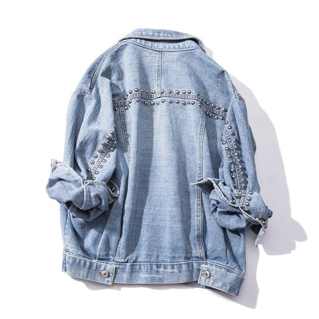 Damen Jeansjacke mit Nieten-Bombardina.de