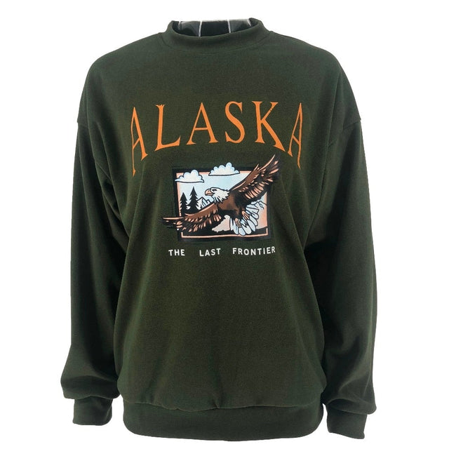 Damen-Sweatshirt ohne Reißverschluss mit Adlermotiv-Bombardina.de