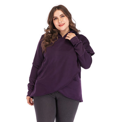 Damen-Sweatshirt mit Kapuze und asymmetrischem Saum-Bombardina.de