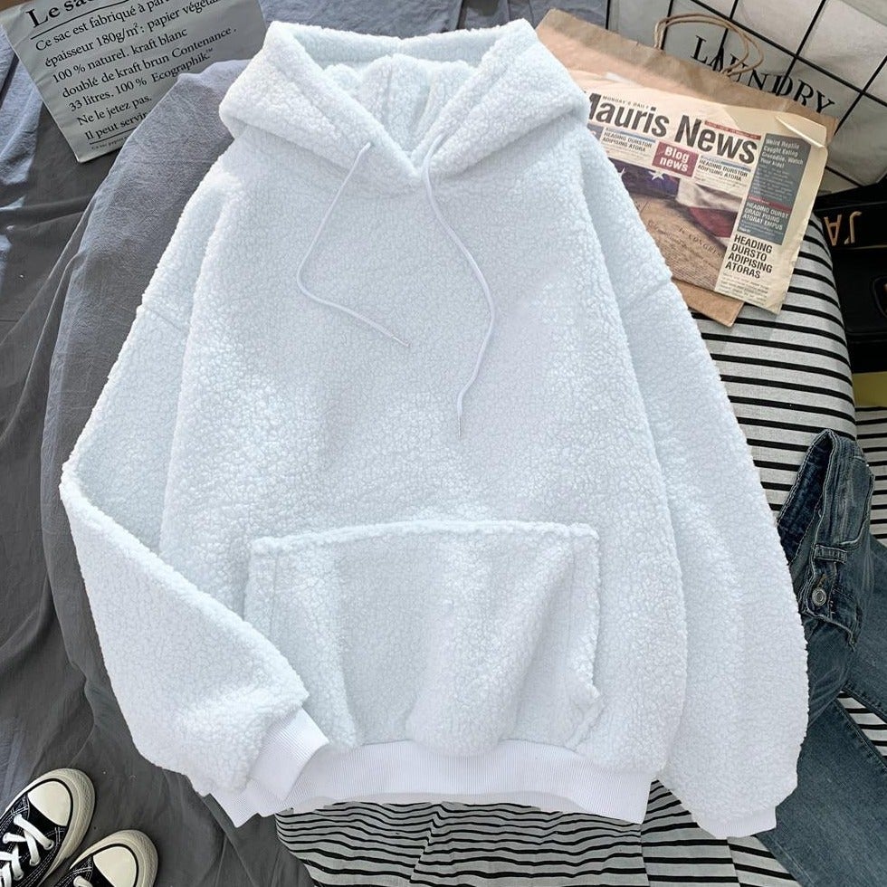 Damen-Fleece-Sweatshirt mit großer Tasche-Bombardina.de