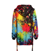 Damen-Sweatshirt mit Reißverschluss und buntem Muster-Bombardina.de