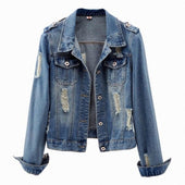 Distressed Jeansjacke für Damen-Bombardina.de
