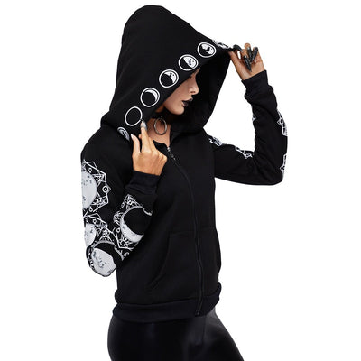 Damen-Sweatshirt mit Reißverschluss im Gothic-Stil-Bombardina.de