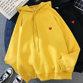 Damen-Sweatshirt ohne Reißverschluss mit Herzmotiv-Bombardina.de