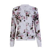 Damen-Sweatshirt mit Reißverschluss und Blumenmuster-Bombardina.de