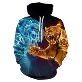 Herren-Kapuzenpullover mit Löwen-Bombardina.de-Motiv