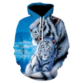 Herren-Kapuzenpullover mit Löwen-Bombardina.de-Motiv