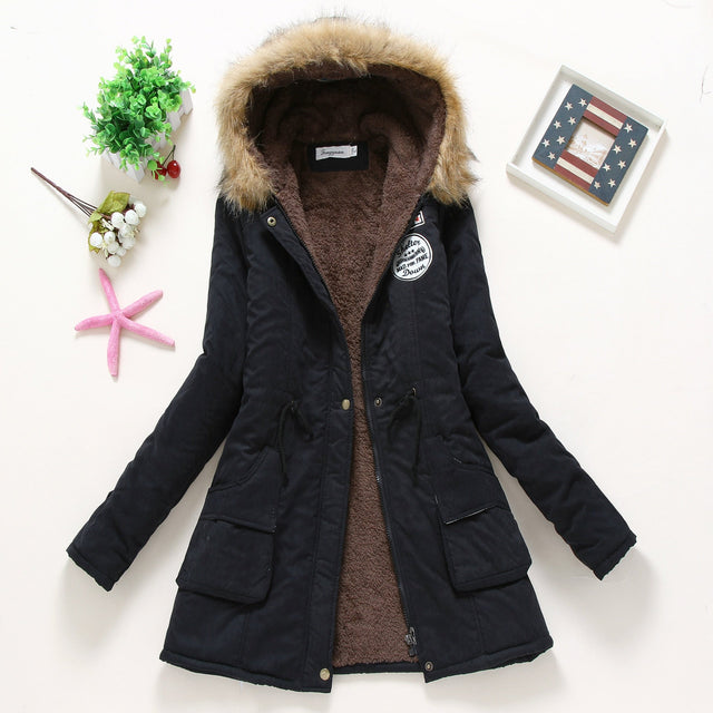 Damen Winterjacke mit Fell-Bombardina.de
