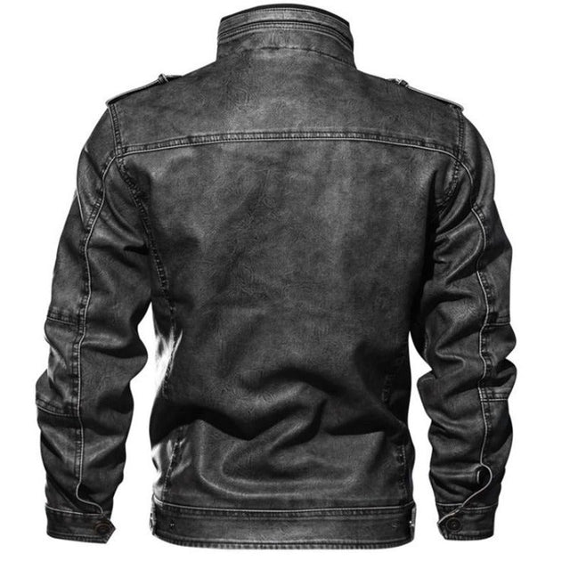 Herren Lederjacke mit Stehkragen-Bombardina.de