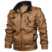 Herren Lederjacke mit Stehkragen-Bombardina.de