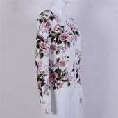 Damen-Sweatshirt mit Reißverschluss und Blumenmuster-Bombardina.de