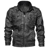 Herren Lederjacke mit Stehkragen-Bombardina.de