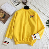 Offenes Damen-Sweatshirt mit buntem Aufdruck-Bombardina.de