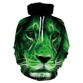 Herren-Kapuzenpullover mit Löwen-Bombardina.de-Motiv
