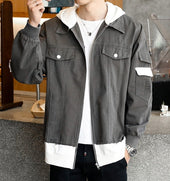 Herren Jeansjacke aus kombinierten Materialien-Bombardina.de