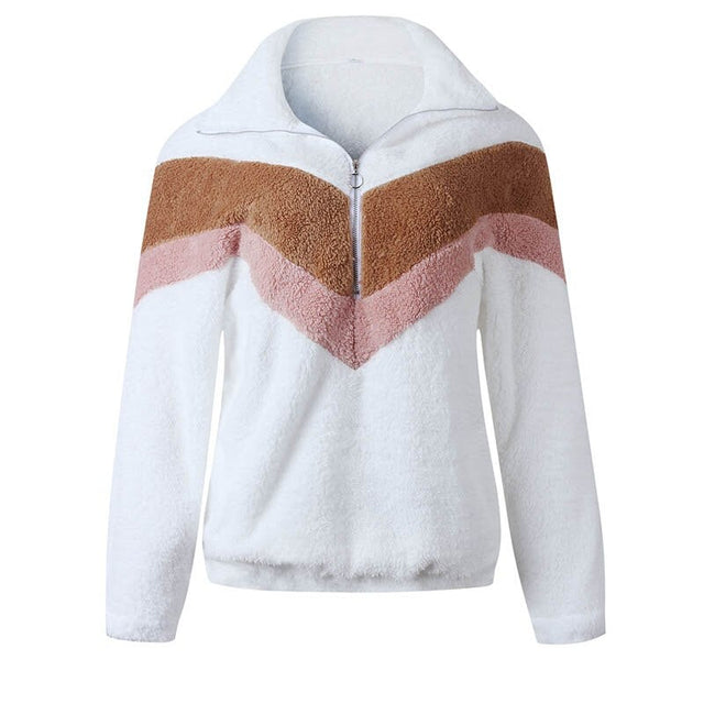 Damen-Fleece-Sweatshirt mit Streifen-Bombardina.de