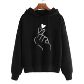 Damen-Kapuzenpullover mit Herzmotiv-Bombardina.de