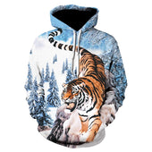 Herren-Kapuzenpullover mit Löwen-Bombardina.de-Motiv