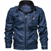 Herren Lederjacke mit Stehkragen-Bombardina.de