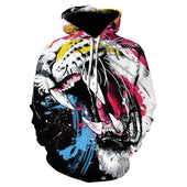 Herren-Kapuzenpullover mit Löwen-Bombardina.de-Motiv