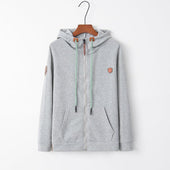 Damen-Reißverschluss-Sweatshirt mit braunen Elementen-Bombardina.de