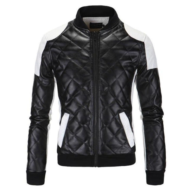 Herren zweifarbige Lederjacke-Bombardina.de