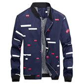 Herren-Übergangsjacke mit geometrischem Muster-Bombardina.de