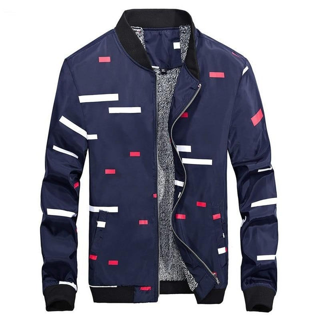 Herren-Übergangsjacke mit geometrischem Muster-Bombardina.de