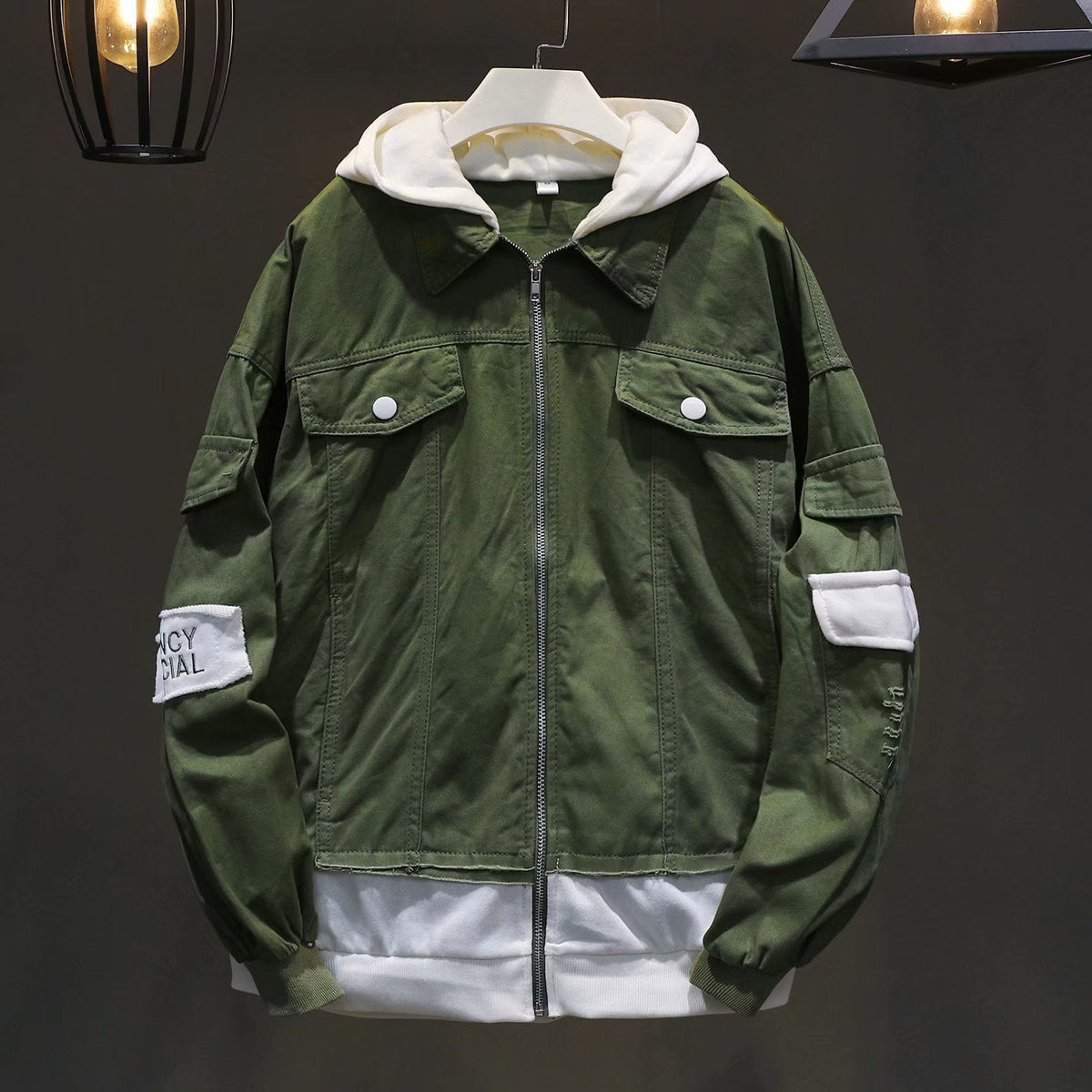Herren Jeansjacke aus kombinierten Materialien-Bombardina.de