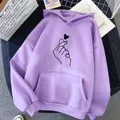 Damen-Kapuzenpullover mit Herzmotiv-Bombardina.de