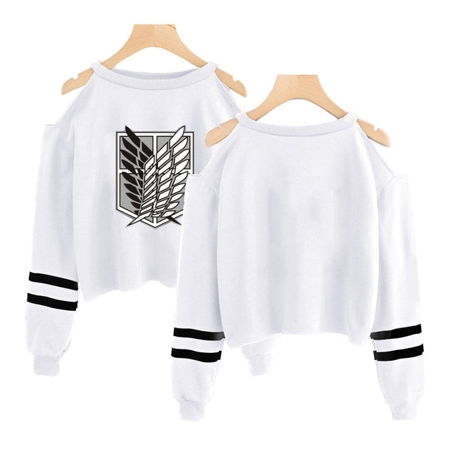 Damen-Sweatshirt ohne Reißverschluss mit ausgeschnittenen Schultern-Bombardina.de