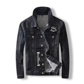 Herren-Jeansjacke mit Totenkopfmotiv-Bombardina.de