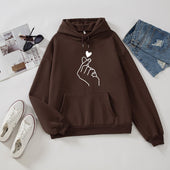 Damen-Kapuzenpullover mit Herzmotiv-Bombardina.de