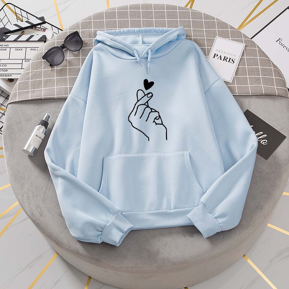 Damen-Kapuzenpullover mit Herzmotiv-Bombardina.de