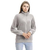 Damen-Fleece-Sweatshirt mit Stehkragen-Bombardina.de