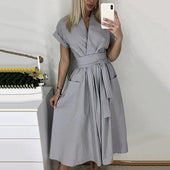 Midikleid mit großen Taschen-Bombardina.de