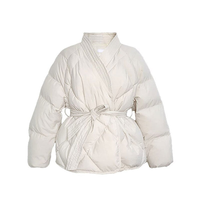 Damen-Winterjacke mit Bindung an der Taille-Bombardina.de