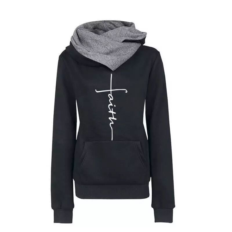 Damen-Sweatshirt ohne Reißverschluss mit asymmetrischer Kapuze-Bombardina.de