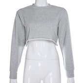 Kurz geschnittenes Damen-Sweatshirt ohne Verschluss-Bombardina.de