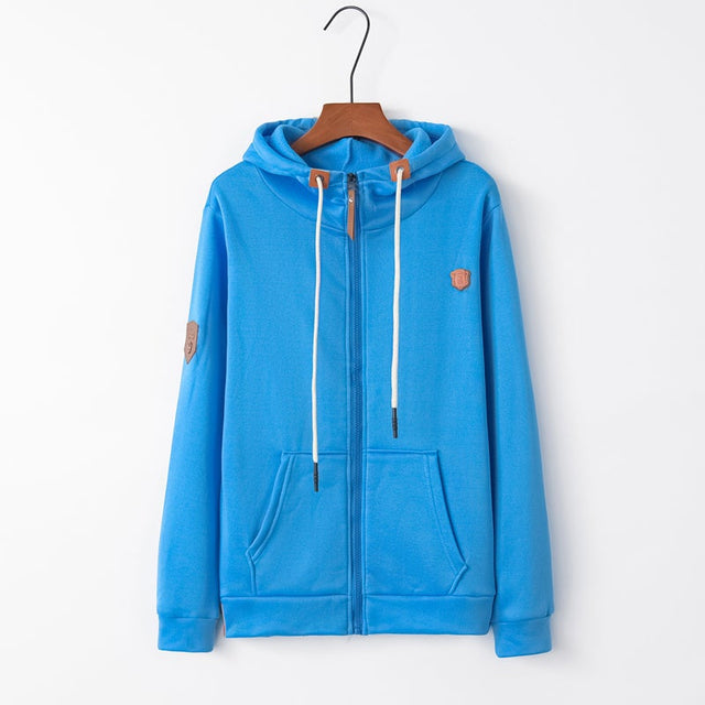 Damen-Reißverschluss-Sweatshirt mit braunen Elementen-Bombardina.de