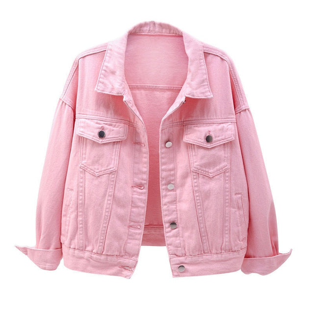 Einfarbige Jeansjacke für Damen-Bombardina.de